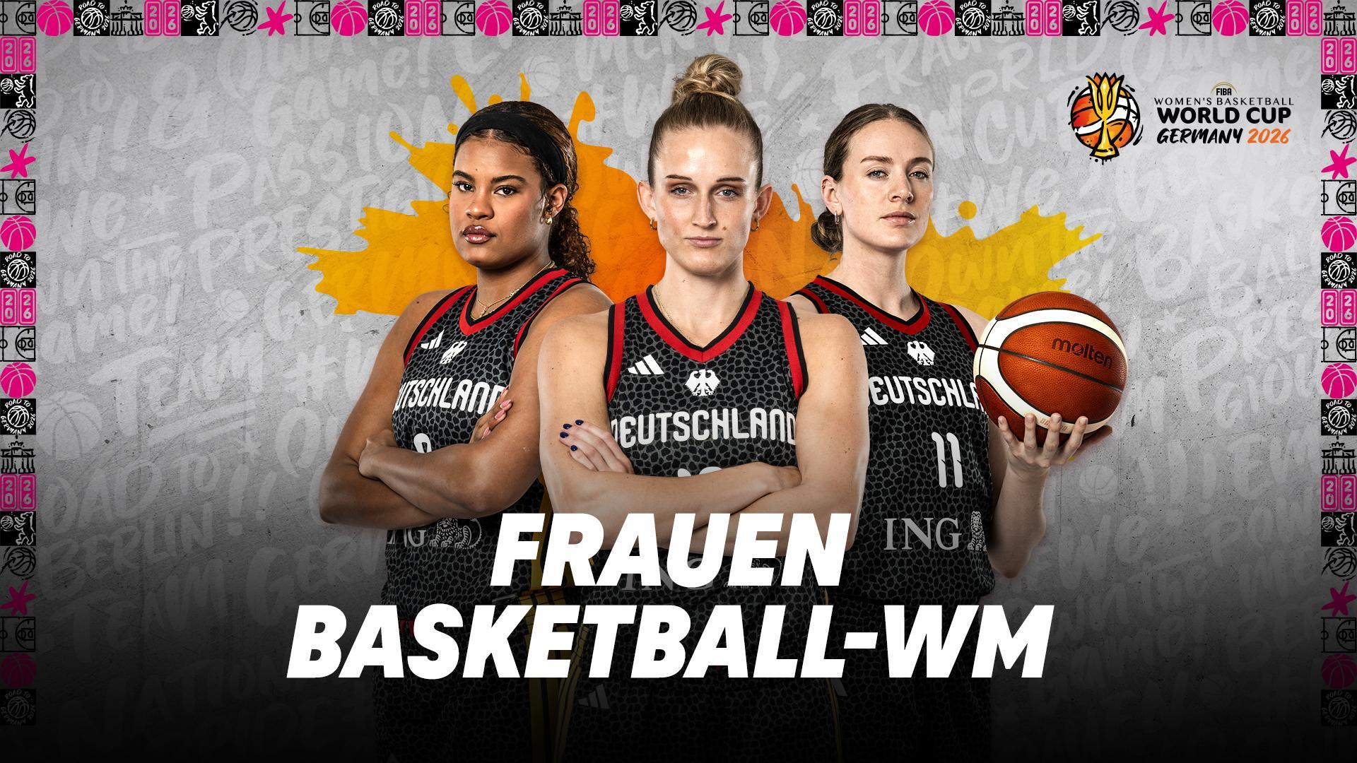 Werbemotiv mit Spielerinnen der Basketball WM.
